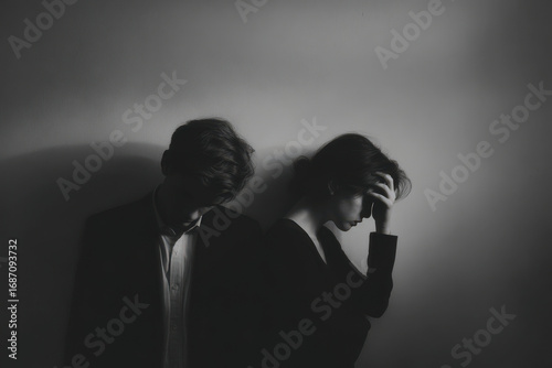 man cradles his head in his hands embodying palpable sense of exhaustion against clean background