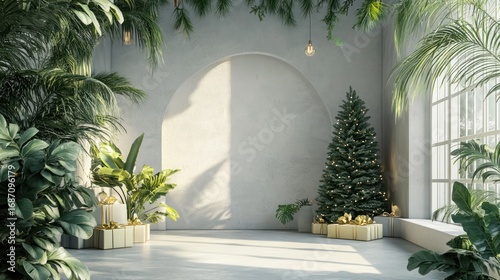 Modern Tropical Christmas Interior