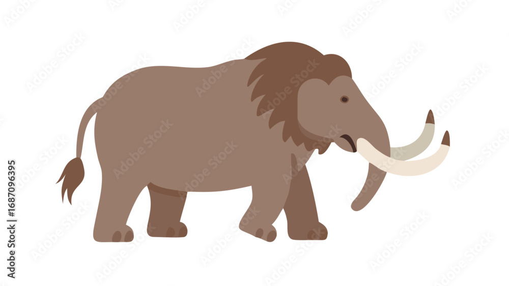 Obraz premium Prehistoric Woolly Mammoth Vector Illustration