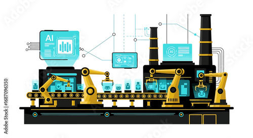 Automated manufacturing line integrating artificial intelligence monitoring