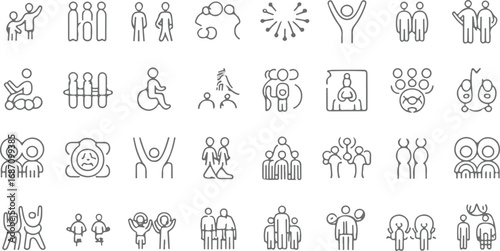 set of vector silhouettes of people