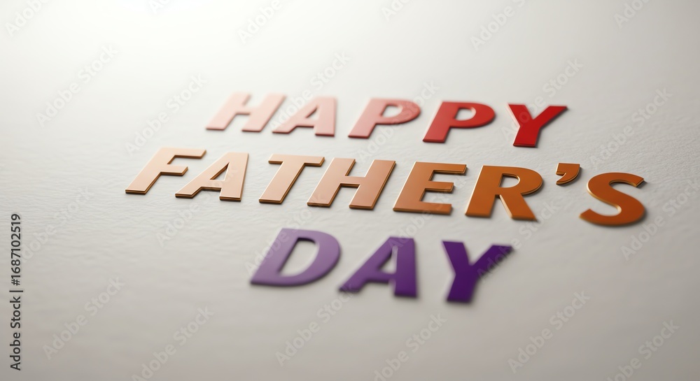 Happy Father's Day text letters on white surface Happy Father's Day text letters on white surface