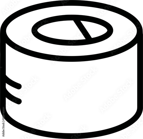 Simple sushi roll icon symbolizing Japanese cuisine and culinary tradition