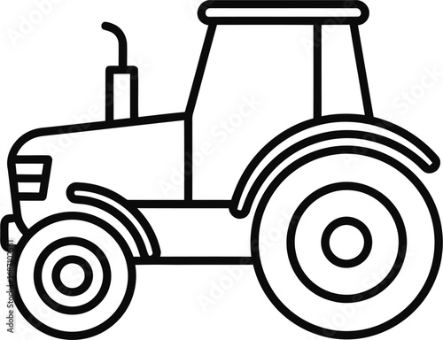 Classic tractor icon representing agriculture, farming, and rural life for your projects