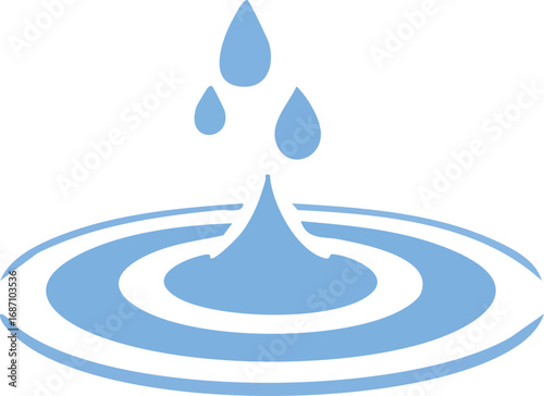 Illustration of Water Droplets and Ripples