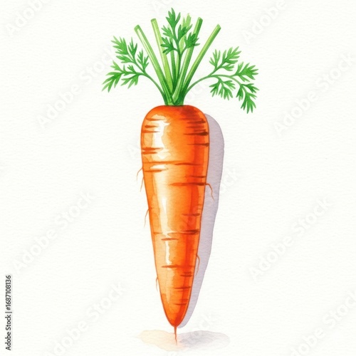 Carrot in Watercolor Style