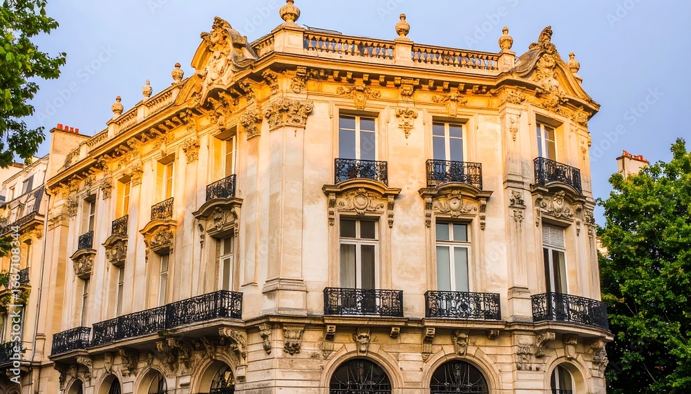 Fototapeta premium Ornate European building facade