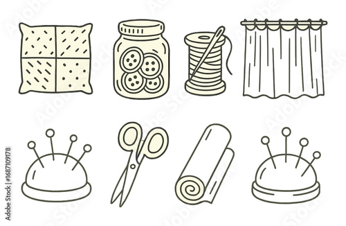 Data analytics icons: charts, graphs, and tools for business insights