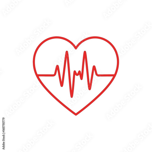 Heartbeat Illustration Depicting Healthcare, Cardiology, and Cardiovascular Wellness