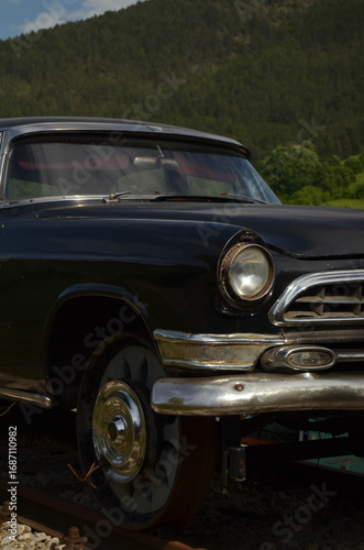 old car on the road