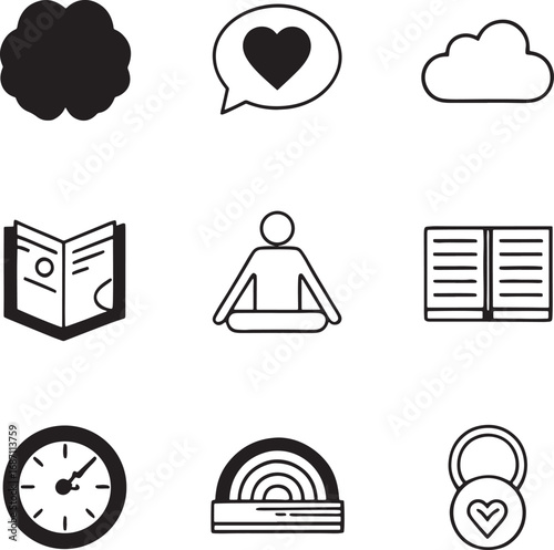 Iconic Set Illustrating Life's Various Concepts