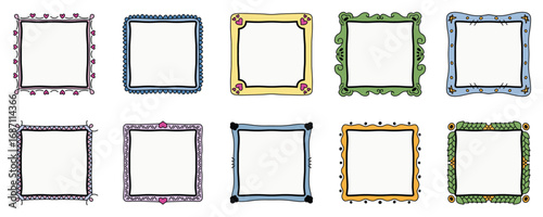 Artistic Hand Drawn Vector Sketch Border