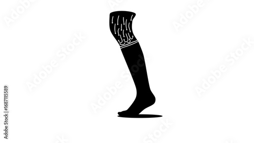 compression stockings symbol, black isolated silhouette
