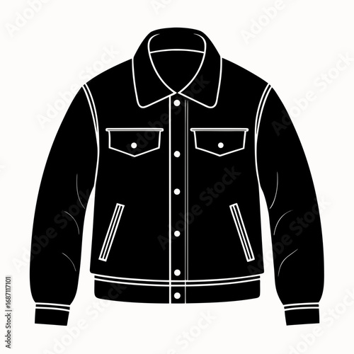 Denim Jacket Front View Silhouette