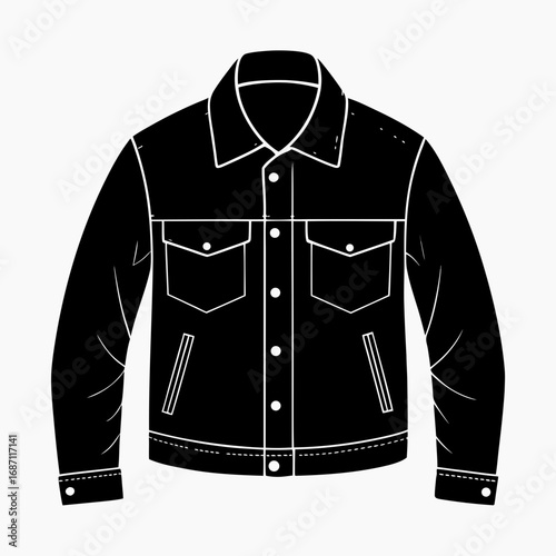 Denim Jacket Front View Silhouette