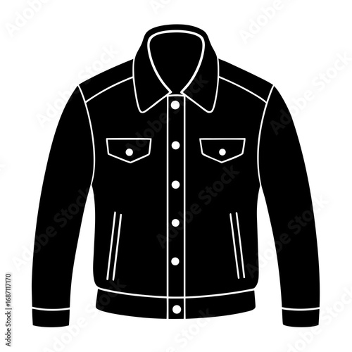 Denim Jacket Front View Silhouette