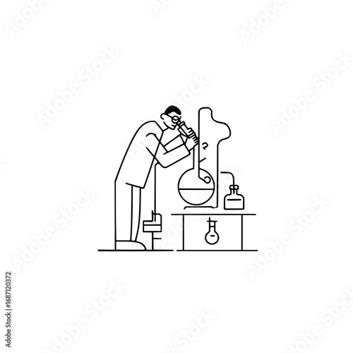 Scientist experiment research lab chemistry analysis flask science laboratory research microscope experiment analysis