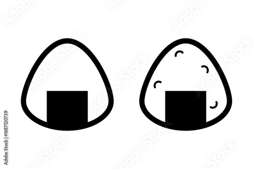 Onigiri Icon. Symbol of Japanese Rice Ball Isolated on White Background. Vector Illustration
