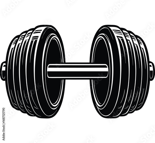 Dumbbell isolated on white background for gym and fitness workout