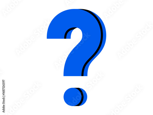 Hand drawn cute illustration of question mark. Flat vector problem or difficulties doodle. Ask for advice icon. Curious to know. Support or service. Seeking for help. Isolated.