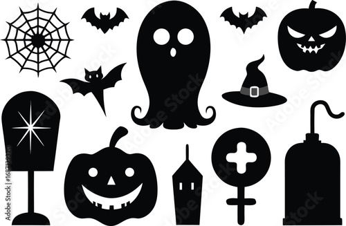 halloween icons set