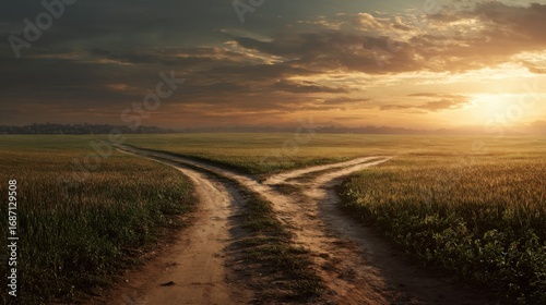 A Path Divides Symbolizing The Journey Of Choice