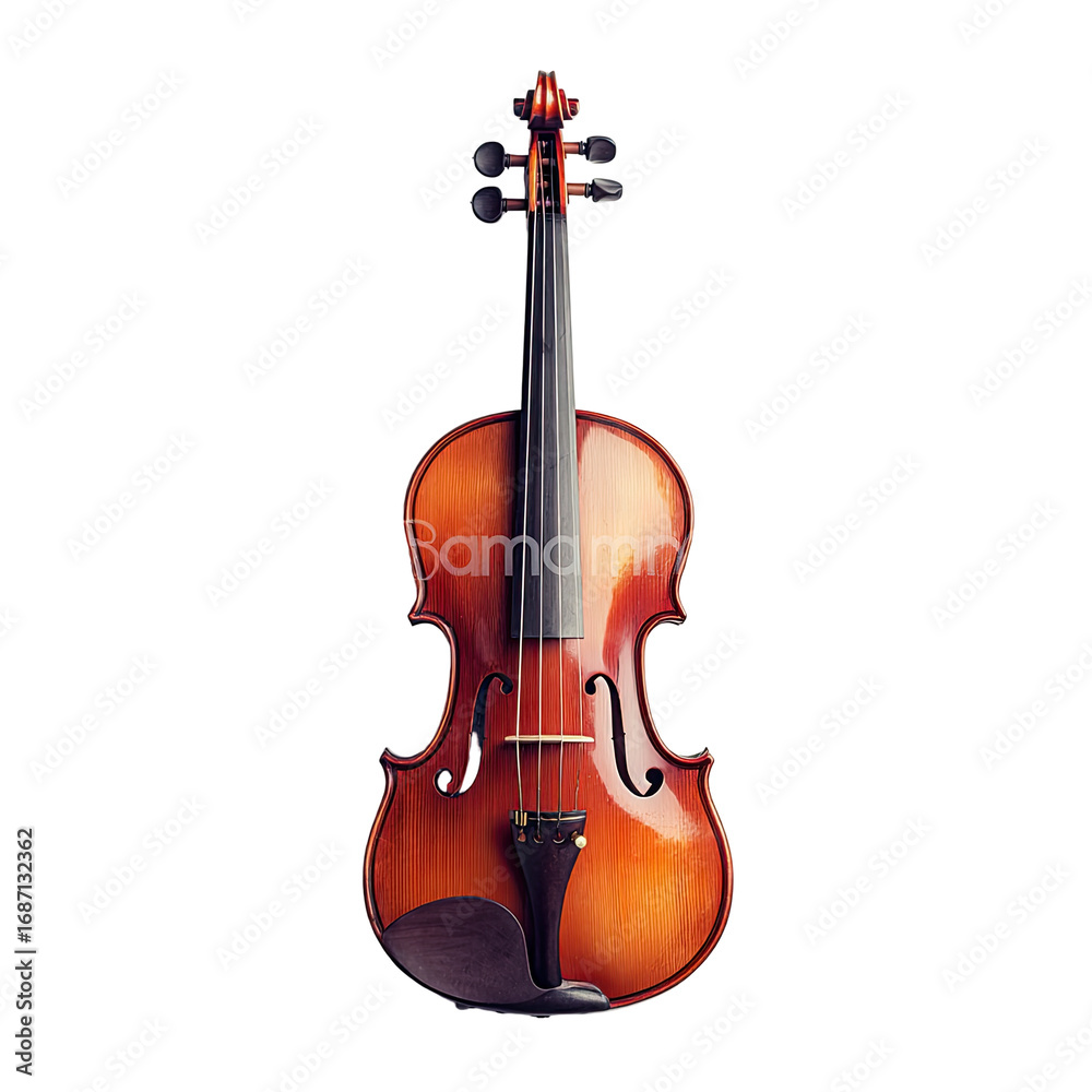 Obraz premium A polished wooden violin, showcasing a rich, warm tone