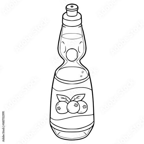 blueberry ramune illustration hand drawn outline vector