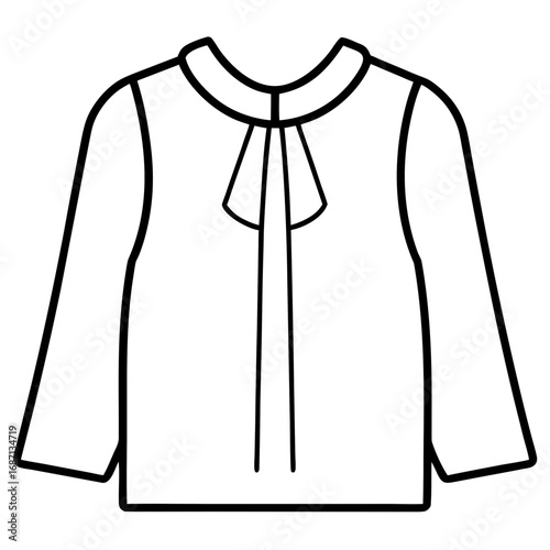 black and white blouse outline clip art preview