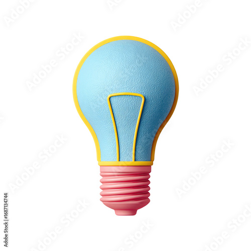 Lightbulb, pastel colors, cartoon style