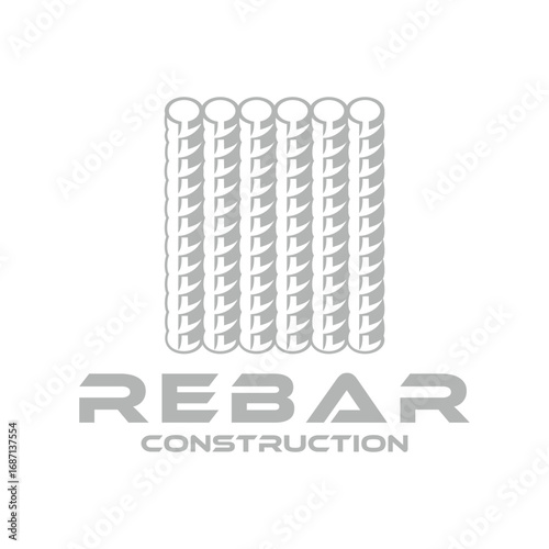 rebar concrete construction logo design	