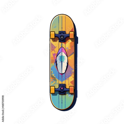 Bright colored skateboard vector illustration