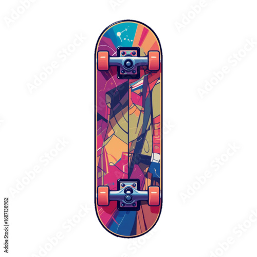 Bright colored skateboard vector illustration