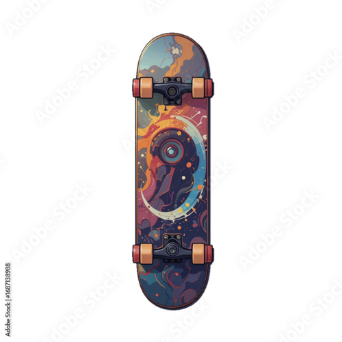 Bright colored skateboard vector illustration