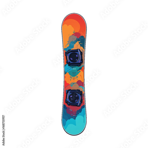 Bright colored skateboard vector illustration