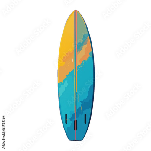 Flat colored surfboard illustration 