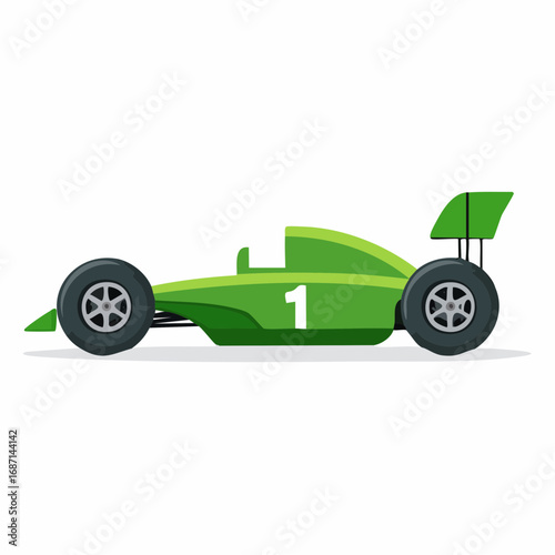 Green Racing Car Number 1