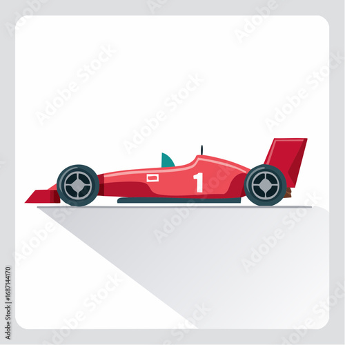 Red Racing Car With Number 1