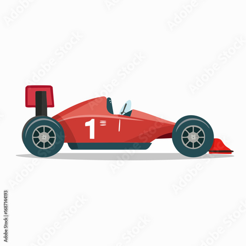 Vibrant Red Racing Car Illustration