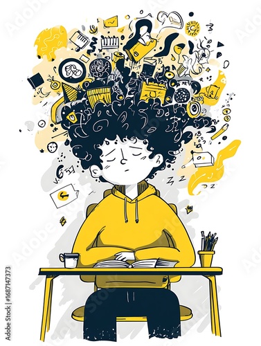 Student Mind Overload Creative Thoughts Learning Stress Education