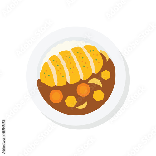 Chicken Katsu Curry Illustration