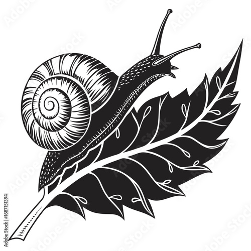 snail on a white background