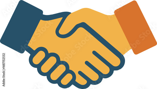 Handshake of Partnership: A dynamic illustration of two hands clasped in a handshake, symbolizing agreement, collaboration, and the power of unity. Illustrating a visual representation of cooperation.