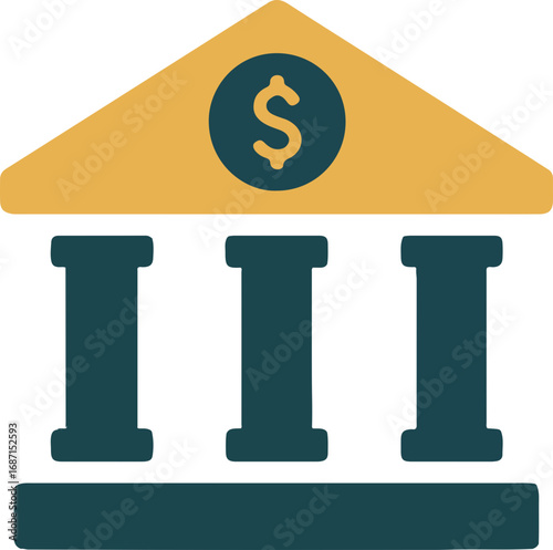 Bank Icon: A symbolic representation of a bank building, exuding trust and financial stability.