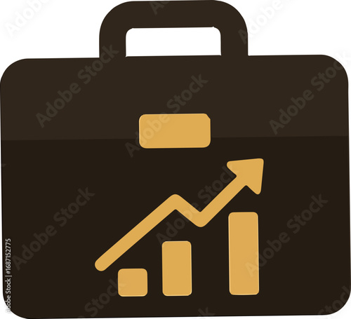 Business Briefcase: A symbol of career and investment with an upward trending graph, embodying financial growth and professional success.