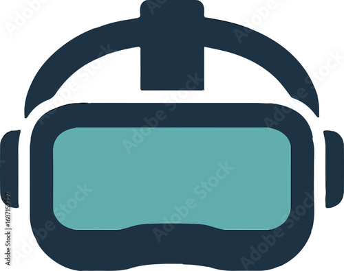 VR Headset: A modern VR headset, rendered in a minimalist digital art style. A cutting-edge VR headset ready to dive into the virtual world.