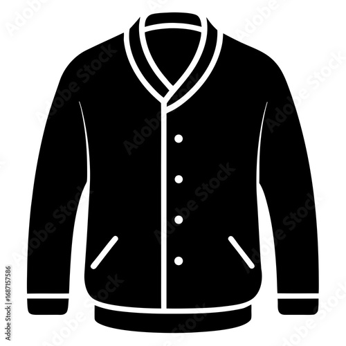 Cardigan Sweater Black Silhouette