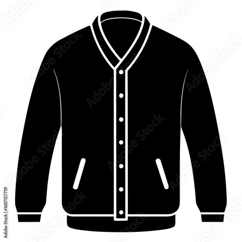 Cardigan Sweater Black Silhouette