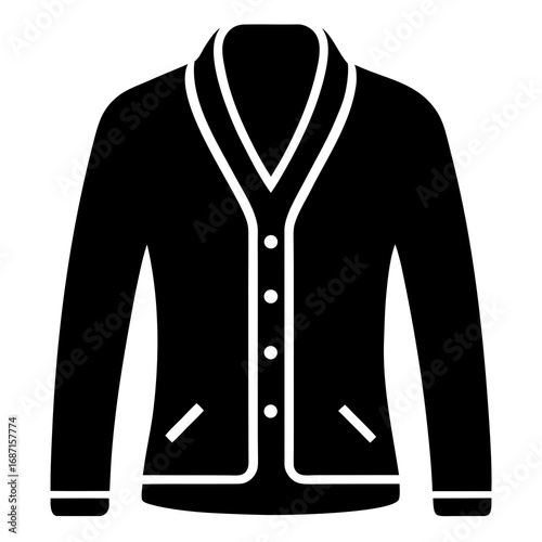 Cardigan Sweater Black Silhouette
