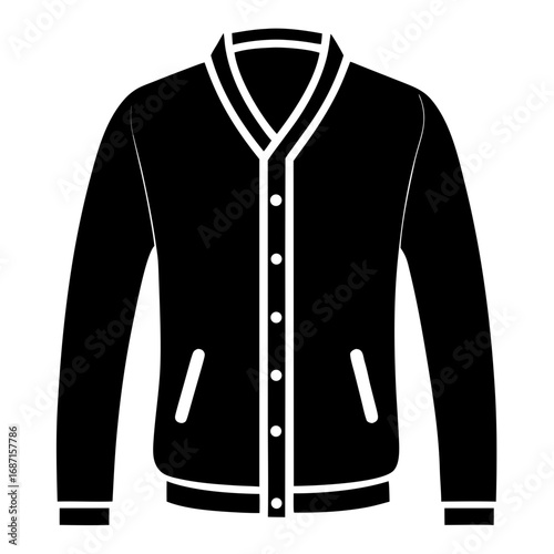 Cardigan Sweater Black Silhouette